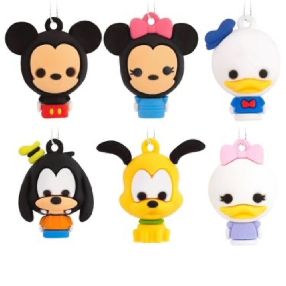 Hallmark Disney Mickey Mouse & Friends 6pc Mini Christmas Tree Ornament set Nwt